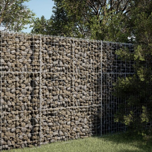 Gabionkurv med deksel 100x100x150 cm galvanisert jern