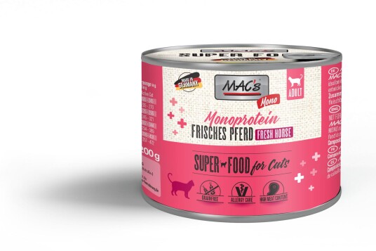 Macs Mac'S Mono Super Food For Cats Hest 6X200G Våtfôr