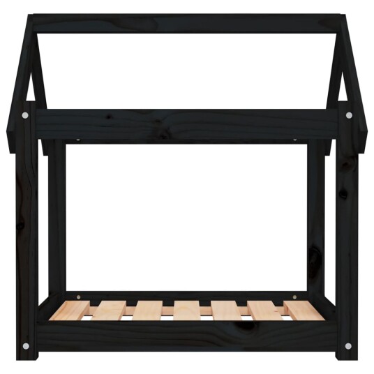 vidaXL Hundeseng svart 71x55x70 cm heltre furu