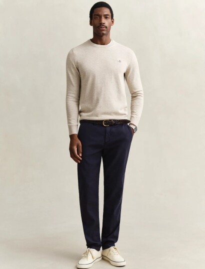 GANT Slim Cotton / Linen Chinos Navy 36 x 32