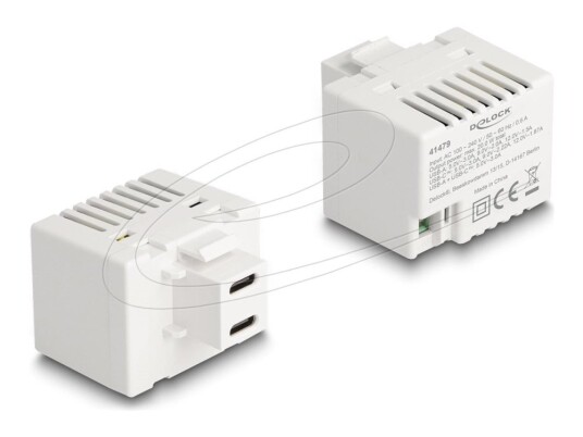 Delock Keystone-Modul Med 2 X Usb Type-C Ladeuttak Pd 20 W Hvit