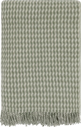 Høie Of Scandinavia Ullplaid 100 % ren ny ull ullteppe Teide dempet grønn 120x180 cm