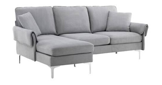 Venture Design Toulouse 3-setersofa Krom/grå 212-115 x 84 cm Grå