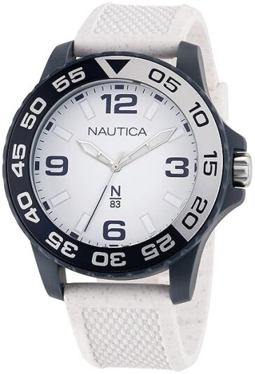 Nautica Herreklokke NAPFWS301 N83 Sølvfarget/Gummi Ø45 mm