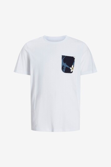 Jack & Jones Junior T skjorte jjHawaii Pocket Tee SS Jnr Hvit