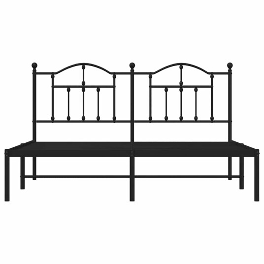 vidaXL Sengeramme i metall med sengegavl svart 180x200 cm
