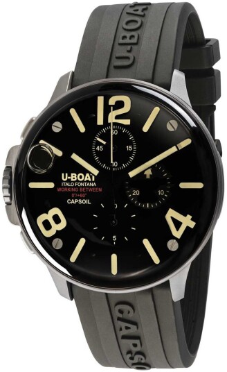 U Boat Herreklokke 8111/D Capsoil Sort/Gummi Ø45 mm