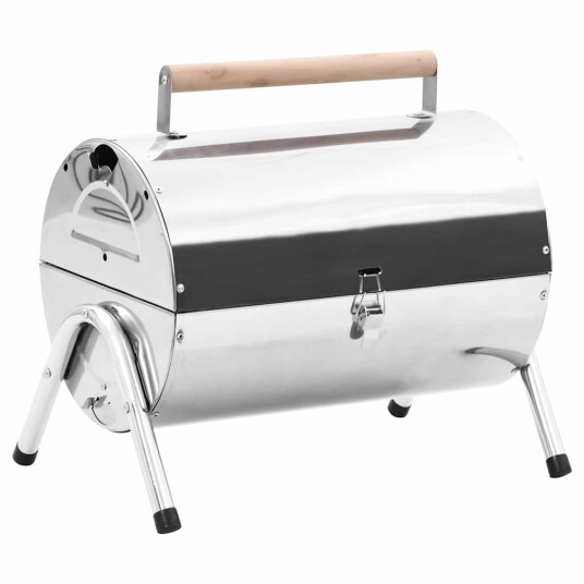 Brbar bordgrill kull rustfritt stål doble rister