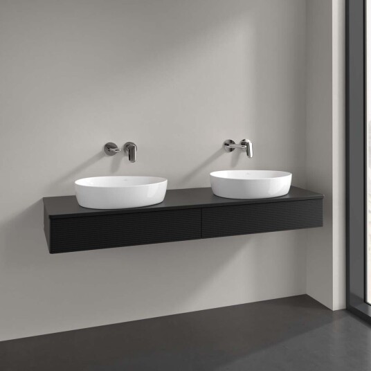 Villeroy & Boch  Antao Servantskap med 2 skuffer 160x50x19 cm m/lys Sort Matt
