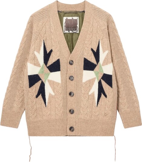 Heyanno Mmhrio Quilt Cardigan   BONE BROWN   XL