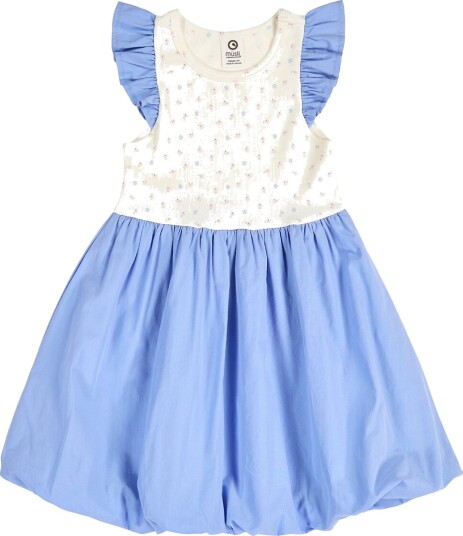 Müsli Kjole Spring Frill Bubble Tofu/Nektar/Shell Blue Müsli 3 år 98 Kjole Blå Hvit
