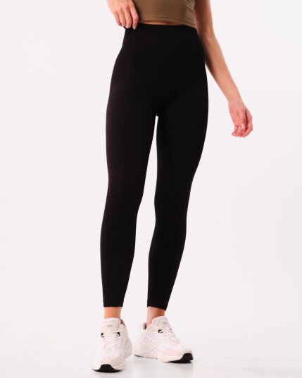 Bumpro Perfect Wide Rib Scrunch Tights Black - XL