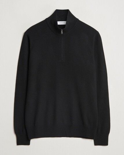 Gran Sasso Wool/Cashmere Half Zip Black