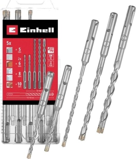 Einhell Spiralbor Sett 40Cr Stål 5 Deler 5 10mm SDS Plus 265505
