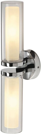 SLV Vegglampe WL 106, dimbar, Krom / sølv, Baderom, Glass, Moderne