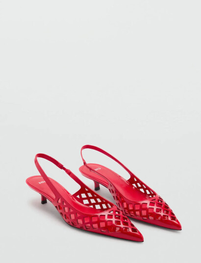 Mango Die-Cut Kitten Shoes - Red - 37 Mango Die-Cut Kitten Shoes - Red - 37