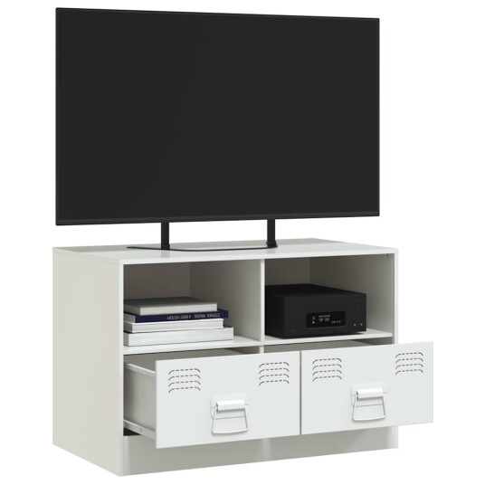 TV-benk hvit 67x39x44 cm stål TV-benk hvit 67x39x44 cm stål