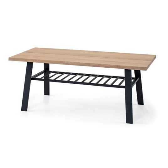 Torkelson Fleet salongbord Hvitoljet eik/svart 130 x 52 cm Hvit