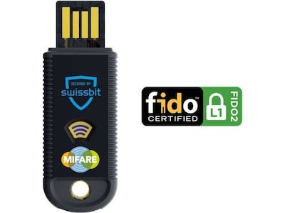 Swissbit iShield Key USB A sikkerhetsnøkkel med FIDO2 og MIFARE PK2000IA0000E 1002 1AB SBB Swissbit iShield Key USB A sikkerhetsnøkkel med FIDO2 og MIFARE PK2000IA0000E 1002 1AB SBB