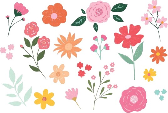 19 stk Midlertidige Flower Power Tatoveringer med Forskjellige Blomster 19 stk Midlertidige Flower Power Tatoveringer med Forskjellige Blomster