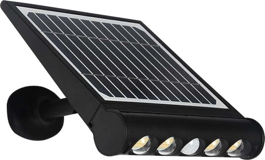 V Tac 8W LED solcelle vegglampe med sensor   950lm 3000K IP65 4000mAh batteri   Kulør : Varm