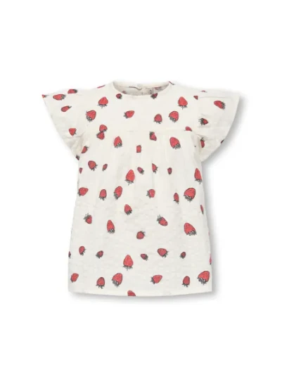 Kids Only Kmgfina Cerise Ss Top Aop Wvn   Cream   116