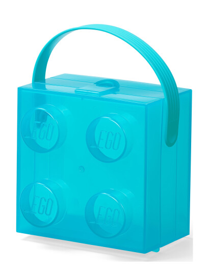 LEGO STORAGE Lego Box W. Handle Translucent Light Blue   Blue   ONE SIZE
