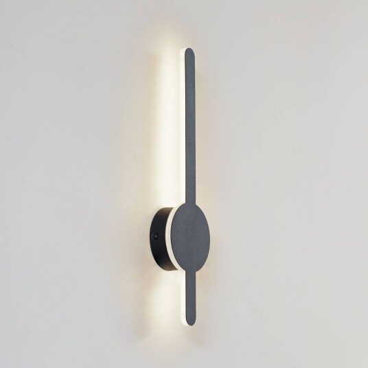 Lindby LED-vegglampe Borian svart aluminium 40 cm