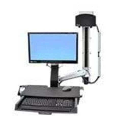 Ergotron Veggfeste for LCD-skjerm med Sit-Stand Kombinasjonssystem og liten CPU-holder