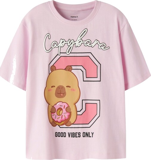 Name It T skjorte NkfJyssa Capybara Piruett Name It 7 8 år (122 128) T skjorte Brun Rosa