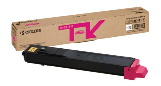 Kyocera TK-8115M M8124 M lasertoner - 1T02P3BNL0 Original - Magenta 6000 sider