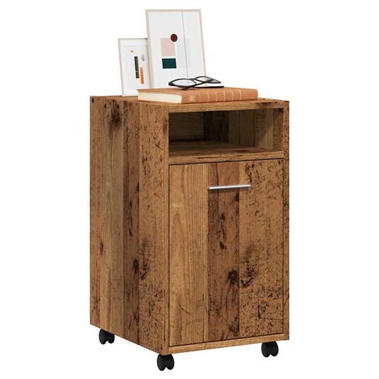 Skap med hjul gammelt tre 33x38x60 cm konstruert tre 8721158439154