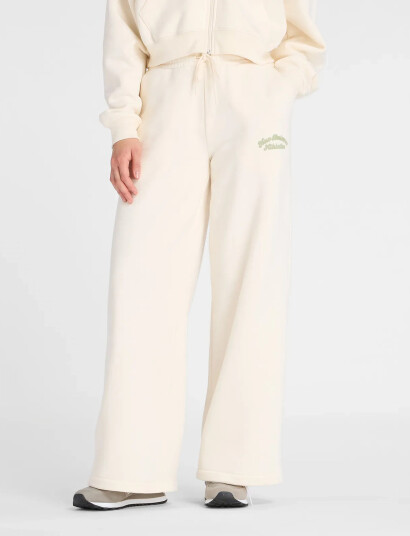 New Balance Linear Heritage Fleece Wide Leg Pant - Cream - S New Balance Linear Heritage Fleece Wide Leg Pant - Cream - S