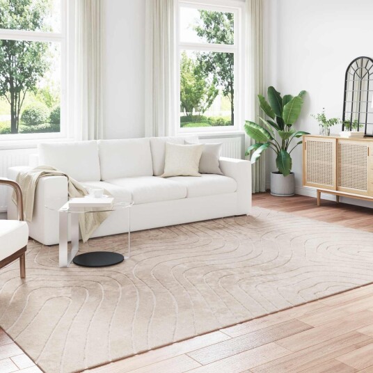 Områdetepper Rektangulær PALMERAS Beige 200 x 280 cm Polyester