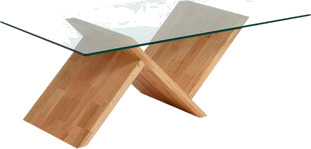 Kave Home Sofabord WALEA eik/transparent glass 1529774-01-0