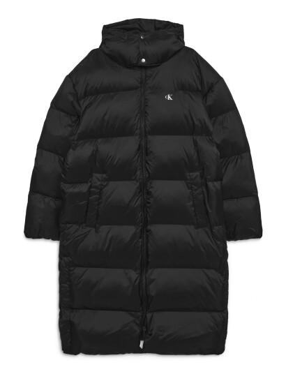 Calvin Klein Jeans Ls Long Length Hooded Nylon Puff - Black - XXL
