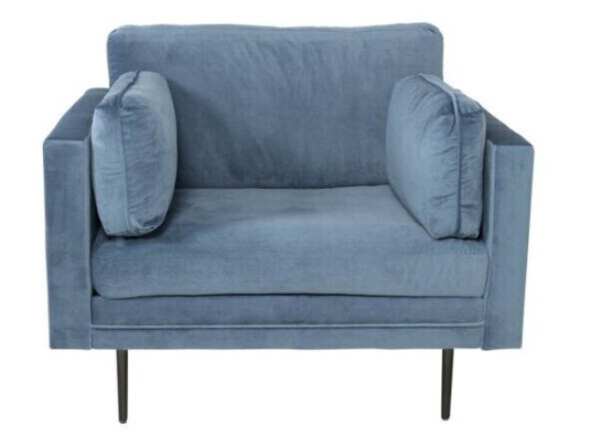 Møbel24 Boom Ii Lenestol Velour Blå.