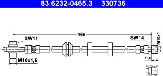 ATE 83.6232 0465.3 Bremseslange