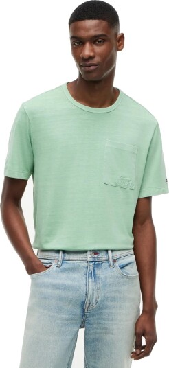 Tommy Hilfiger Garment Dye Pocket Regular Tee   Green   L