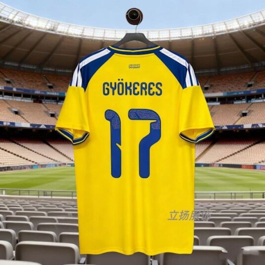 2026 World Cup USA-Canada-Mexico Sverige landslag hjemmedrakt nr. 17 GYOKERES Fan Edition drakt (XXL)