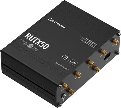 Teltonika RUTX50 5G-ruter WiFi 5 3G/4G/5G DIN-skinne veggmontering RUTX50000500 Teltonika RUTX50 5G-ruter WiFi 5 3G/4G/5G DIN-skinne veggmontering RUTX50000500