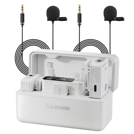 Saramonic Ultra White m/Lavalier Mics 2 sendere/1 mottaker. 32-biters float Saramonic Ultra White m/Lavalier Mics 2 sendere/1 mottaker. 32-biters float