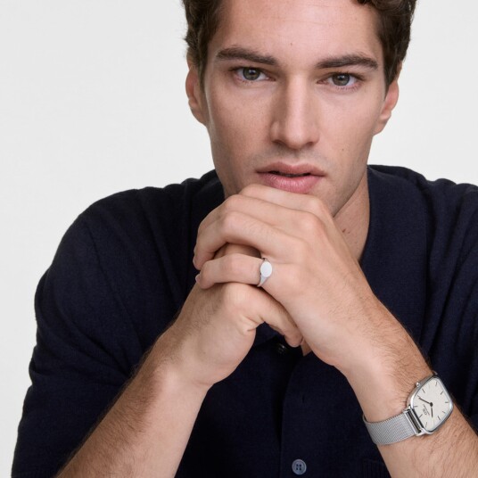 Daniel Wellington DW Watch Marlon Sterling Linen 32x36,3mm Silver Daniel Wellington DW Watch Marlon Sterling Linen 32x36,3mm Silver