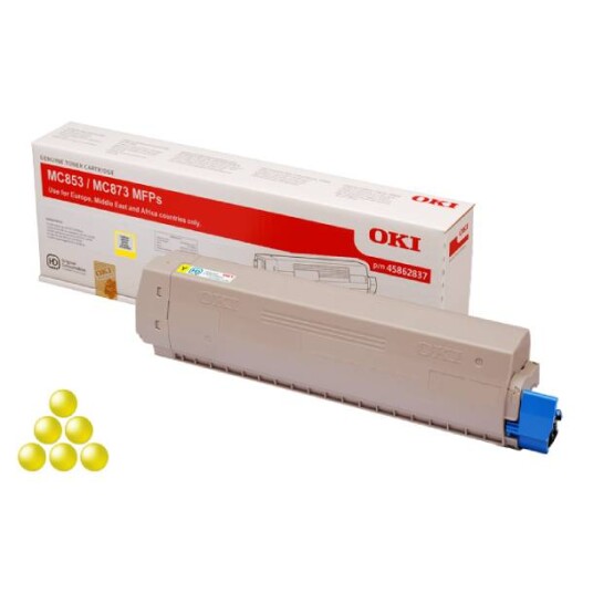 OKI MC 873 Y lasertoner - 45862837 Original - Gul 7300 sider OKI MC 873 Y lasertoner - 45862837 Original - Gul 7300 sider