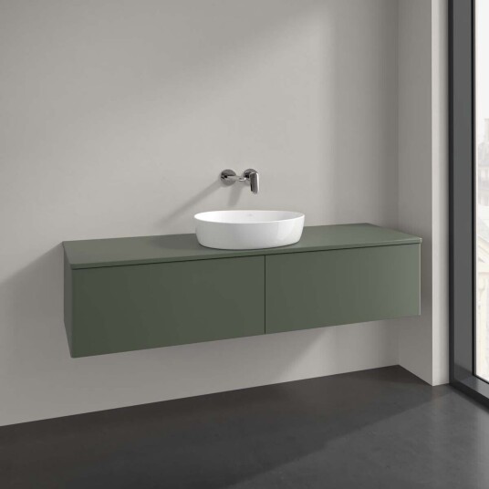 Villeroy & Boch Antao Servantskap med 2 skuffer 160x50x36 cm m/lys Grønn Matt Villeroy & Boch Antao Servantskap med 2 skuffer 160x50x36 cm m/lys Grønn Matt