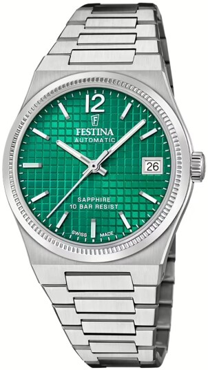 Festina Dameklokke F20029 5 Swiss Made Grønn/Stål Ø35 mm