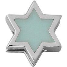 Design Letters Enamel Star Charm Silver Soft Green