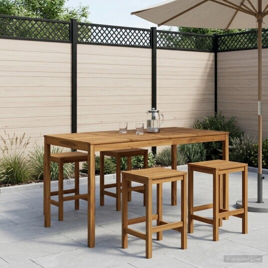 vidaXL Hagebarbord Hvit 196 x 100 x 105 cm Solid akasietre
