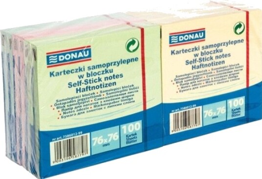 Donau Selvklebende Blokker Donau 76X76 Mm 12X100 Ark Miks Farger
