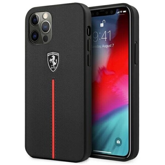 Ferrari Feomshcp12lbk Iphone 12 Pro Max Svart/Svart Hardt Deksel Off Track Lær Nylonstropp
